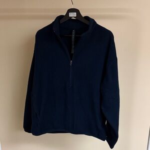 lululemon athletica Men's Deep Blue Fleece Zip-Up Sweater
